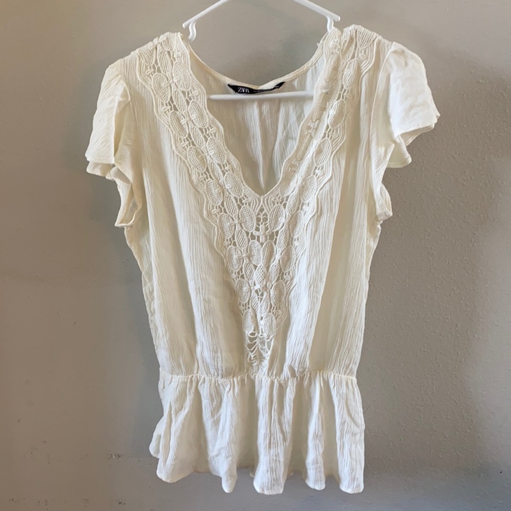 Zara flutter sleeve top